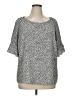 Shein Curve 100% Polyester Gray Silver 3/4 Sleeve Blouse Size 14 Plus (1) - photo 1