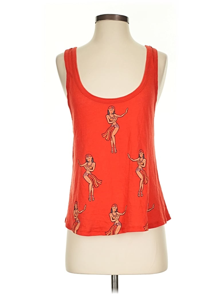 Pre-owned Wildfox Tank Top Red Strapless Neckline Tops