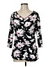 Essentials Black 3/4 Sleeve Blouse Size M - photo 1