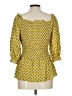 Max Studio 100% Rayon Yellow 3/4 Sleeve Blouse Size L - photo 2