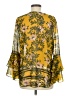 CAbi 100% Polyester Floral Yellow 3/4 Sleeve Blouse Size M - photo 2
