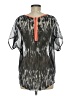 Express 100% Polyester Black Short Sleeve Blouse Size M - photo 2