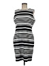 Calvin Klein Stripes Gray Cocktail Dress Size M - photo 1