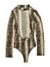 Blue Blush Animal Print Gold Bodysuit Size M - photo 2