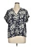 Gap 100% Rayon Blue Short Sleeve Blouse Size XL - photo 1
