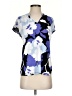 JCPenney Floral Blue Short Sleeve Blouse Size XS - photo 1