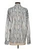 Kenar 100% Polyester Stripes Silver Long Sleeve Blouse Size S - photo 2