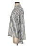 Kenar 100% Polyester Stripes Silver Long Sleeve Blouse Size S - photo 5