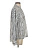 Kenar 100% Polyester Stripes Silver Long Sleeve Blouse Size S - photo 4