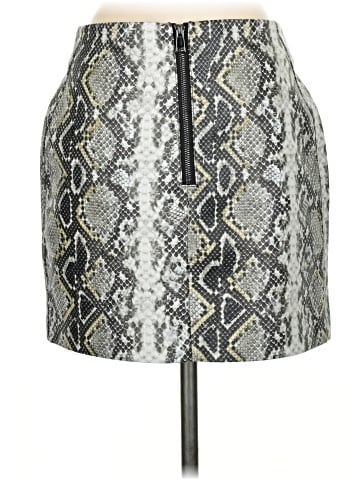 Aqua Faux Leather Skirt (view 2)