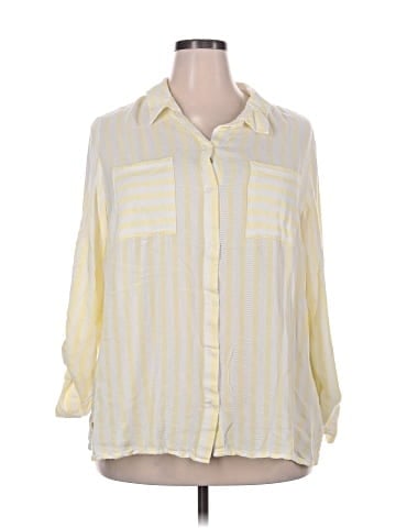 Cato 3/4 Sleeve Button-Down Shirt (view 1)