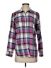 Talbots 100% Cotton Plaid Purple Long Sleeve Button-Down Shirt Size S - photo 1