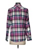 Talbots 100% Cotton Plaid Purple Long Sleeve Button-Down Shirt Size S - photo 2
