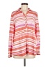 MULTIPLES Stripes Pink Long Sleeve Blouse Size M - photo 1
