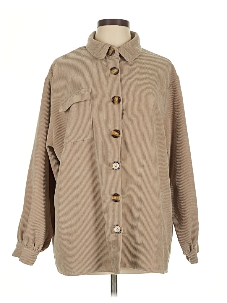 Pre-owned Nasty Gal Inc. Cardigan Sweater In Tan