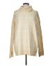 Andree by UNIT Checkered-gingham Ivory Yellow Turtleneck Sweater Size L - photo 1
