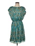 MICHAEL Michael Kors 100% Polyester Print Teal Casual Dress Size S - photo 1