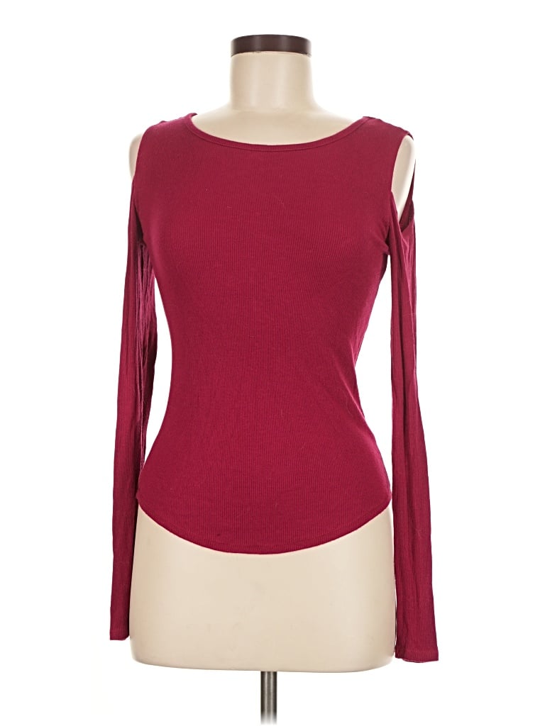 Pre-owned Mudd Long Sleeve T-shirt In Burgundy