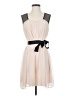 Angie 100% Polyester Solid Tan Cocktail Dress Size S - photo 1