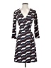 Ann Taylor 100% Polyester Chevron-herringbone Blue Casual Dress Size 2 - photo 1