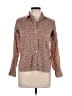 Assorted Brands 100% Cotton Print Brown 3/4 Sleeve Button-Down Shirt Size 14 - photo 1