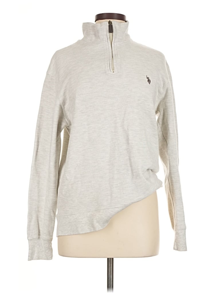 Pre-owned U.s. Polo Assn Sweatshirt In Silver
