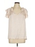 Express 100% Polyester Ivory Short Sleeve Blouse Size L - photo 1
