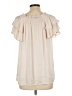 Express 100% Polyester Ivory Short Sleeve Blouse Size L - photo 2