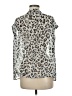 Express 100% Polyester Animal Print Silver Black Sleeveless Blouse Size M - photo 2