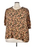 Terra & Sky 100% Rayon Orange Short Sleeve Blouse Size 4X - photo 1