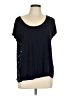 Hinge 100% Viscose Black Short Sleeve Top Size L - photo 1