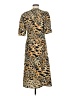 Topshop 100% Polyester Animal Print Gold Brown Casual Dress Size 8 - photo 2