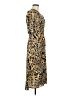 Topshop 100% Polyester Animal Print Gold Brown Casual Dress Size 8 - photo 4
