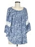 Studio West 100% Rayon Blue 3/4 Sleeve Blouse Size M - photo 1