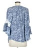 Studio West 100% Rayon Blue 3/4 Sleeve Blouse Size M - photo 2