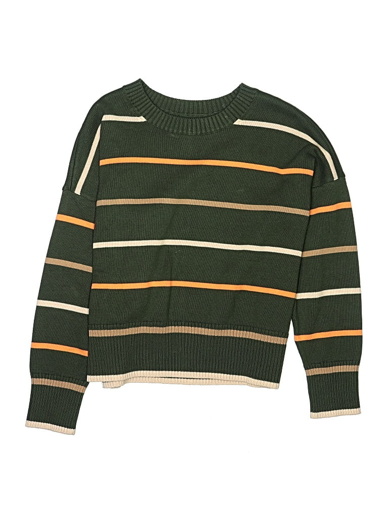 Pre-owned Lands' End Kids'  Pullover Sweater In Green