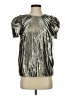 CeCe Metallic Silver Short Sleeve T-Shirt Size XS - photo 1