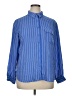 Pleione 100% Polyester Stripes Blue Long Sleeve Blouse Size XL - photo 1