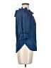 Style Envy Blue Short Sleeve Blouse Size M - photo 4