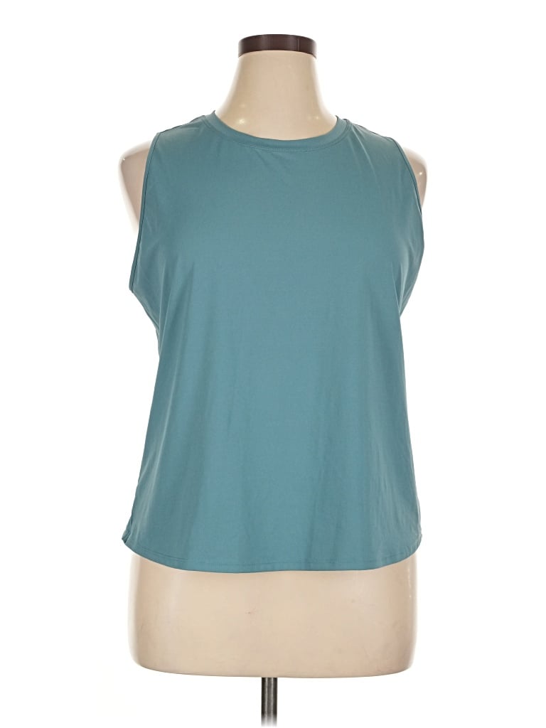 Pre-owned Halara Sleeveless Top Teal Halter Neckline Tops In Blue