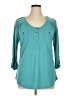 Faded Glory Teal Long Sleeve Henley Size 1X - photo 1