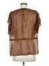 Topshop 100% Polyester Animal Print Brown Short Sleeve Blouse Size 8 - photo 2