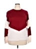 Unbranded 100% Acrylic Color Block Burgundy Pullover Sweater Size 2X - photo 1