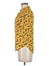 T Tahari 100% Polyester Floral Yellow Short Sleeve Blouse Size M (estimated) - photo 5