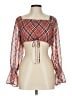 Almost Famous 100% Polyester Red 3/4 Sleeve Blouse Size L - photo 1