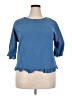 Unbranded 100% Cotton Blue 3/4 Sleeve Blouse Size 2X - photo 1