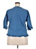 Unbranded 100% Cotton Blue 3/4 Sleeve Blouse Size 2X - photo 2