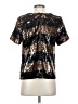Maeve Metallic Stripes Black Gold Short Sleeve Top Size S - photo 2