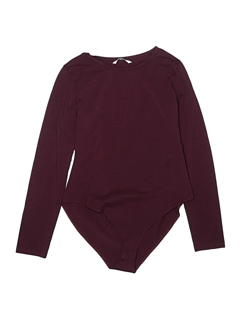 Pre-owned Mangopop Collection Bodysuit In Burgundy