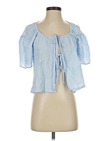 BEIGE BOTANY Short Sleeve Blouse (view 1)
